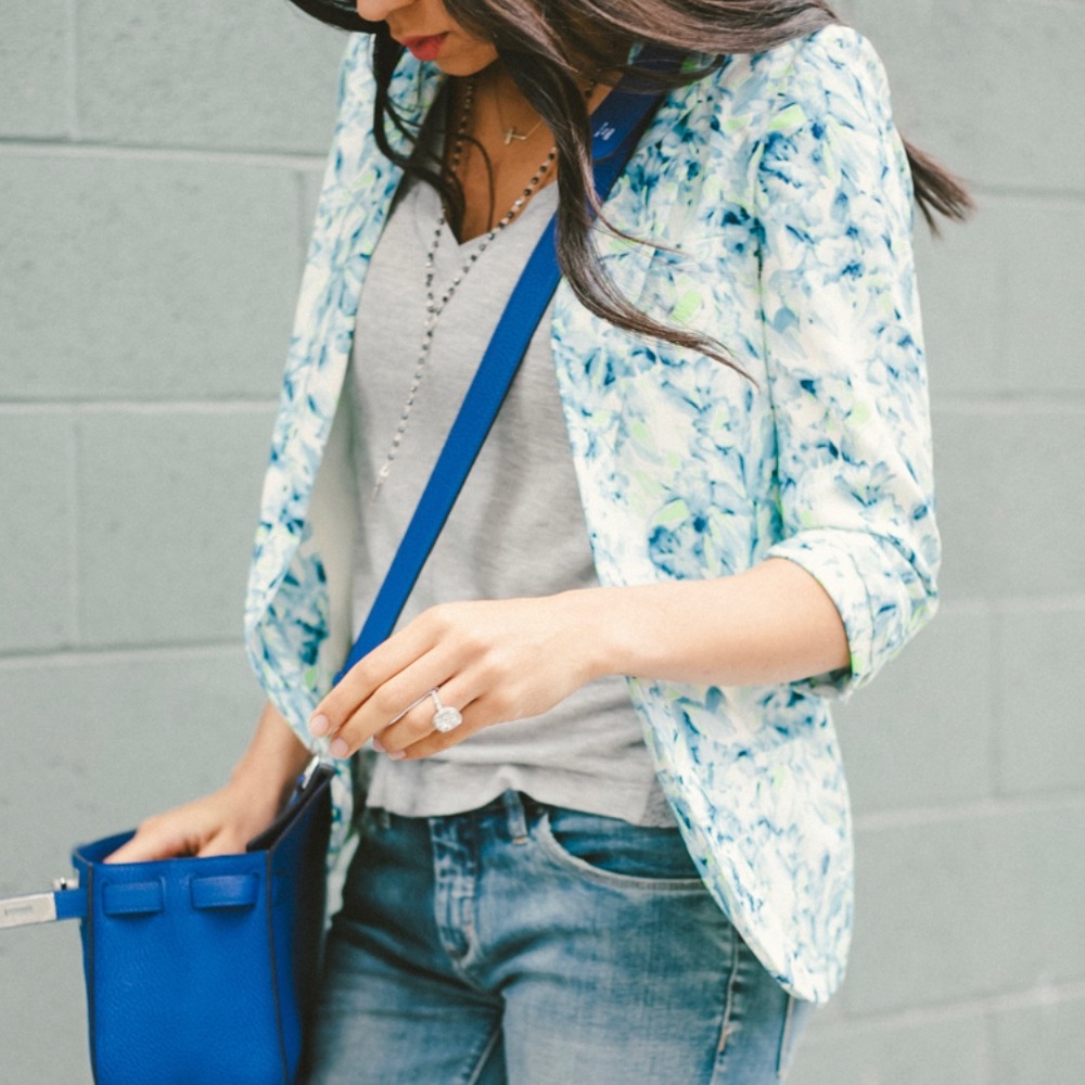 LOVERS + FRIENDS FLORAL OPEN BLAZER